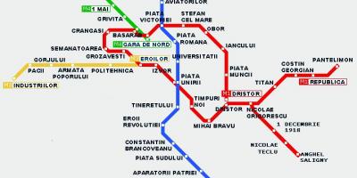 路面電車のブカレストの地図