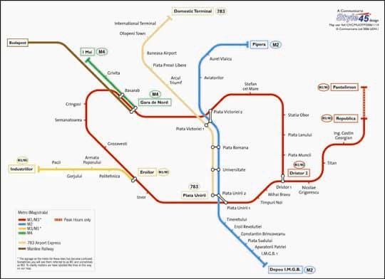 地図のブカレストバス 
