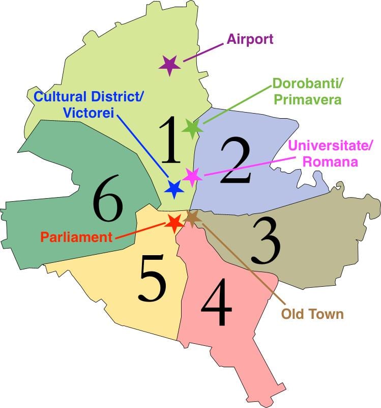 地図の分野のブカレスト 