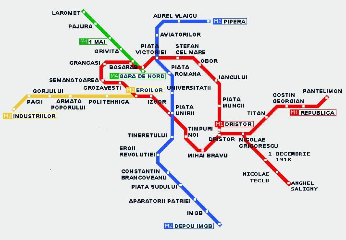 路面電車のブカレストの地図