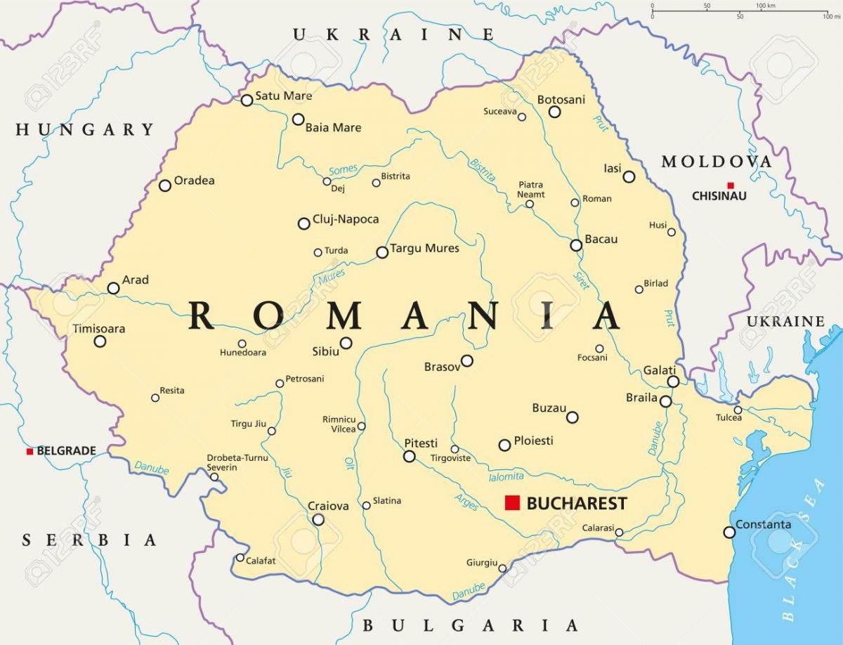 地図のブカレストルーマニア