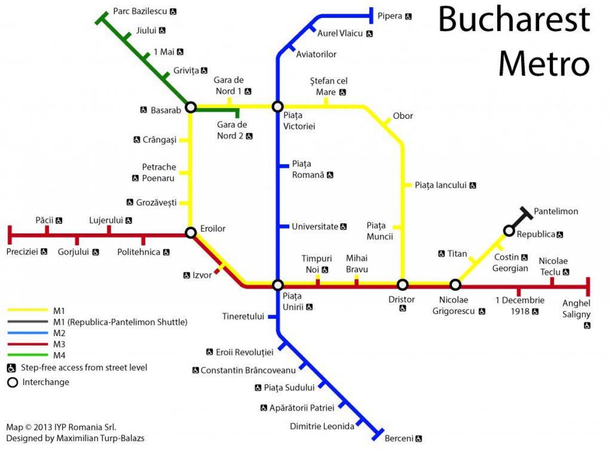 地図のブカレスト公共交通機関 