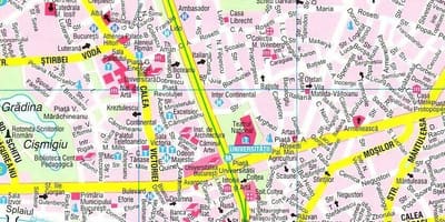 地図のブカレストシティセンタ