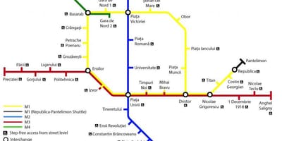 地図のブカレスト公共交通機関 