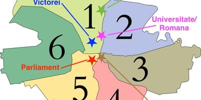 地図の分野のブカレスト 
